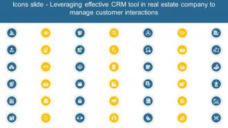 Icons Slide Leveraging Effective CRM Tool In Real Estate Company To Manage Customer Interactions