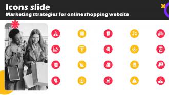 Icons Slide Marketing Strategies For Online Shopping Website