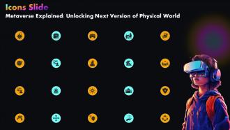 Icons Slide Metaverse Explained Unlocking Next Version Of Physical World AI SS