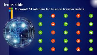 Icons Slide Microsoft AI Solutions For Business Transformation AI SS
