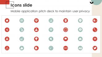 Icons Slide Mobile Application Pitch Deck To Maintain User Privacy
