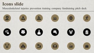 Icons Slide Musculoskeletal Injuries Prevention Training Company Fundraising Pitch Deck