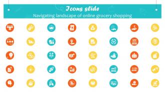 Icons Slide Navigating Landscape Of Online Grocery Shopping