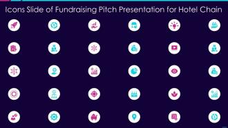 Icons slide of fundraising pitch presentation for hotel chain