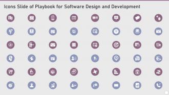 Icons Slide Of Playbook For Software Design And Development