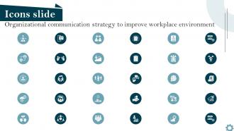 Icons Slide Organizational Communication Strategy To Improve Workplace