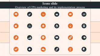 Icons Slide Overview Of CPA Marketing And Its Implementation Process MKT SS V