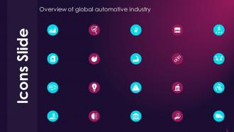 Icons Slide Overview Of Global Automotive Industry Ppt Slides Background Designs