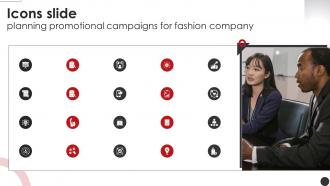 Icons Slide Planning Promotional Campaigns For Fashion Company Strategy SS V