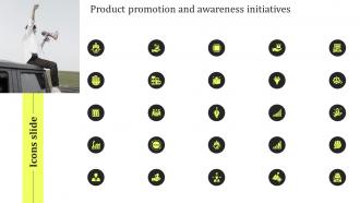 Icons Slide Product Promotion And Awareness Initiatives Ppt Icons Mockup