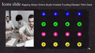 Icons Slide Rapping Music Online Studio Investor Funding Elevator Pitch Deck