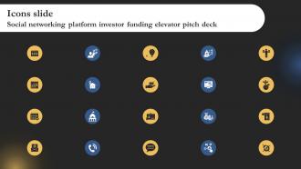 Icons Slide Social Networking Platform Investor Funding Elevator Pitch Deck