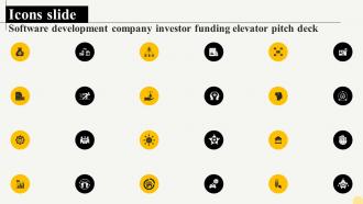 Icons Slide Software Development Company Investor Funding Elevator Pitch Deck