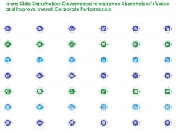 Icons slide stakeholder governance to enhance and improve overall corporate performance
