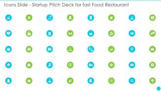 Icons Slide Startup Pitch Deck For Fast Food Restaurant