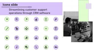 Icons Slide Streamlining Customer Support Operations Through Crm Software