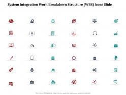 Icons slide system integration work breakdown structure wbs ppt file portfolio