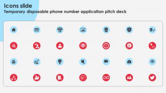 Icons Slide Temporary Disposable Phone Number Application Pitch Deck