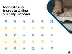 Icons slide to increase online visibility proposal ppt powerpoint presentation sample
