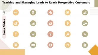 Icons Slide Tracking And Managing Leads To Reach Prospective Customers