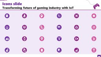 Icons Slide Transforming Future Of Gaming Industry With IoT IoT SS