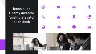 Icons Slide Udemy Investor Funding Elevator Pitch Deck