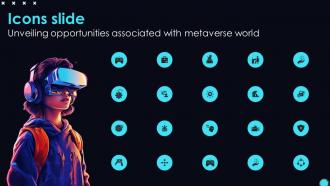 Icons Slide Unveiling Opportunities Associated With Metaverse World AI SS V