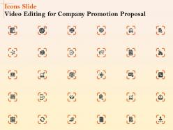 Icons slide video editing for company promotion proposal ppt model