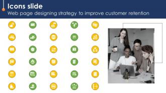 Icons Slide Web Page Designing Strategy To Improve Customer Retention