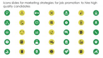 Icons Slides For Marketing Strategies For Job Promotion To Hire High Quality Candidates Strategy SS V