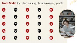 Icons Slides For Online Learning Platform Company Profile Ppt Icon Example Topics CP SS V