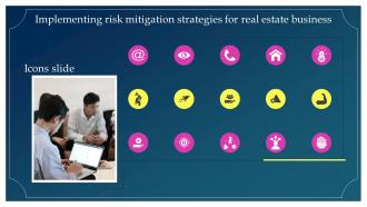 Icons Slides Implementing Risk Mitigation Strategies For Real Estate Business Implementing