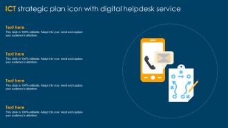 ICT Strategic Plan Icon With Digital Helpdesk Service
