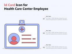 Id card icon for health care center employee