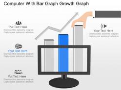 Id computer with bar growth graph powerpoint template