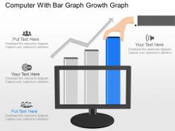 Id computer with bar growth graph powerpoint template