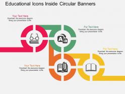Id educational icons inside circular banners flat powerpoint design