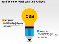Idea bulb for pencil with data analysis flat powerpoint design
