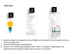 Idea bulb for pencil with data analysis flat powerpoint design