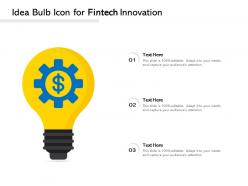 Idea bulb icon for fintech innovation