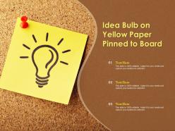 Idea bulb on yellow paper pinned to board