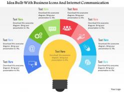 Idea bulb with business icons and internet communication flat powerpoint design