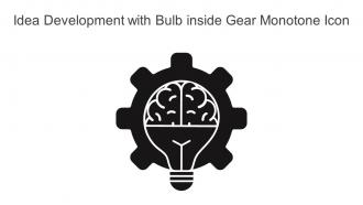 Idea Development With Bulb Inside Gear Monotone Icon In Powerpoint Pptx Png And Editable Eps Format