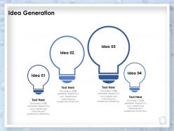 Idea generation audiences attention innovation ppt presentation design templates