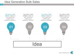 Idea generation bulb sales presentation diagram