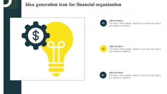 Idea Generation Icon For Financial Organization