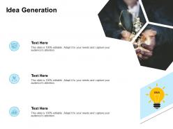 Idea generation ppt powerpoint presentation visual aids example file