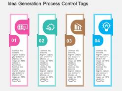 Idea generation process control tags flat powerpoint design