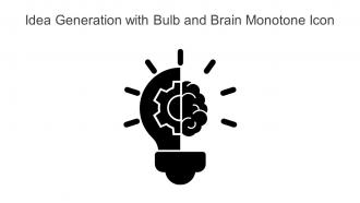 Idea Generation With Bulb And Brain Monotone Icon In Powerpoint Pptx Png And Editable Eps Format