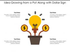 Idea growing from a pot along with dollar sign